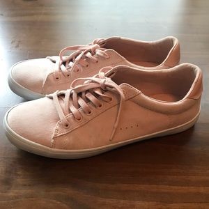 Light pink suede sneakers